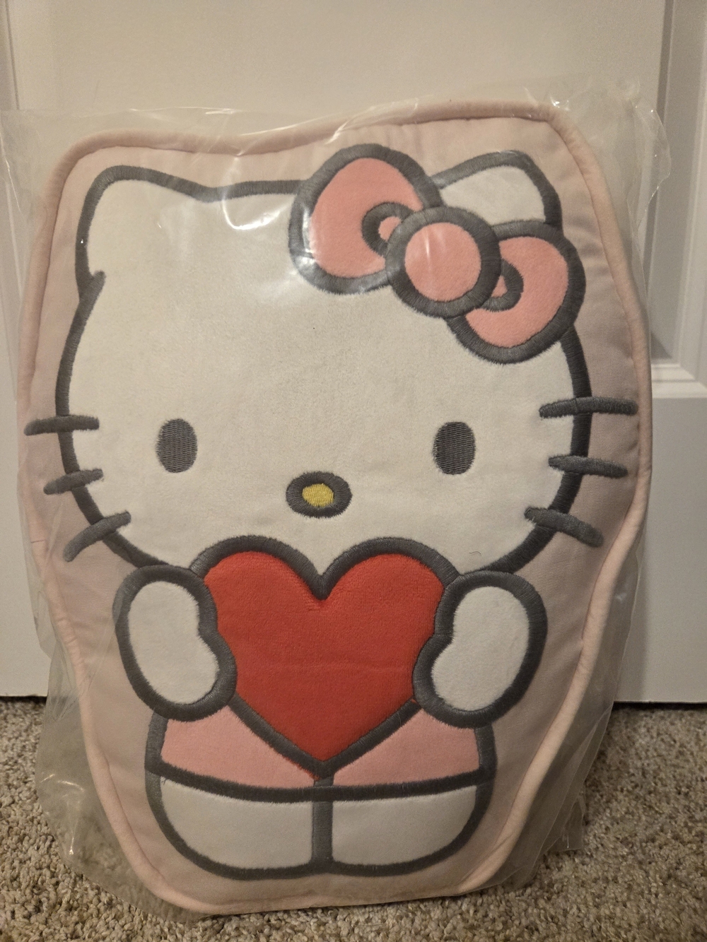 Sanrio Hello Kitty Heart Die Cut Pillow Pink & Red NWT